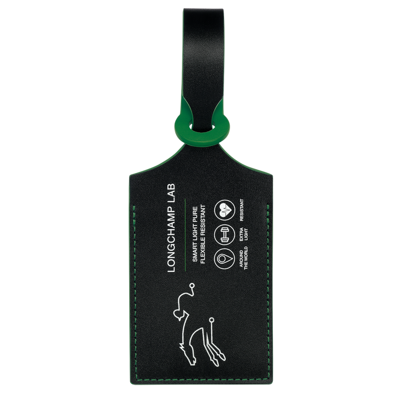 LGP Travel Luggage tag / Black/Green - Leather