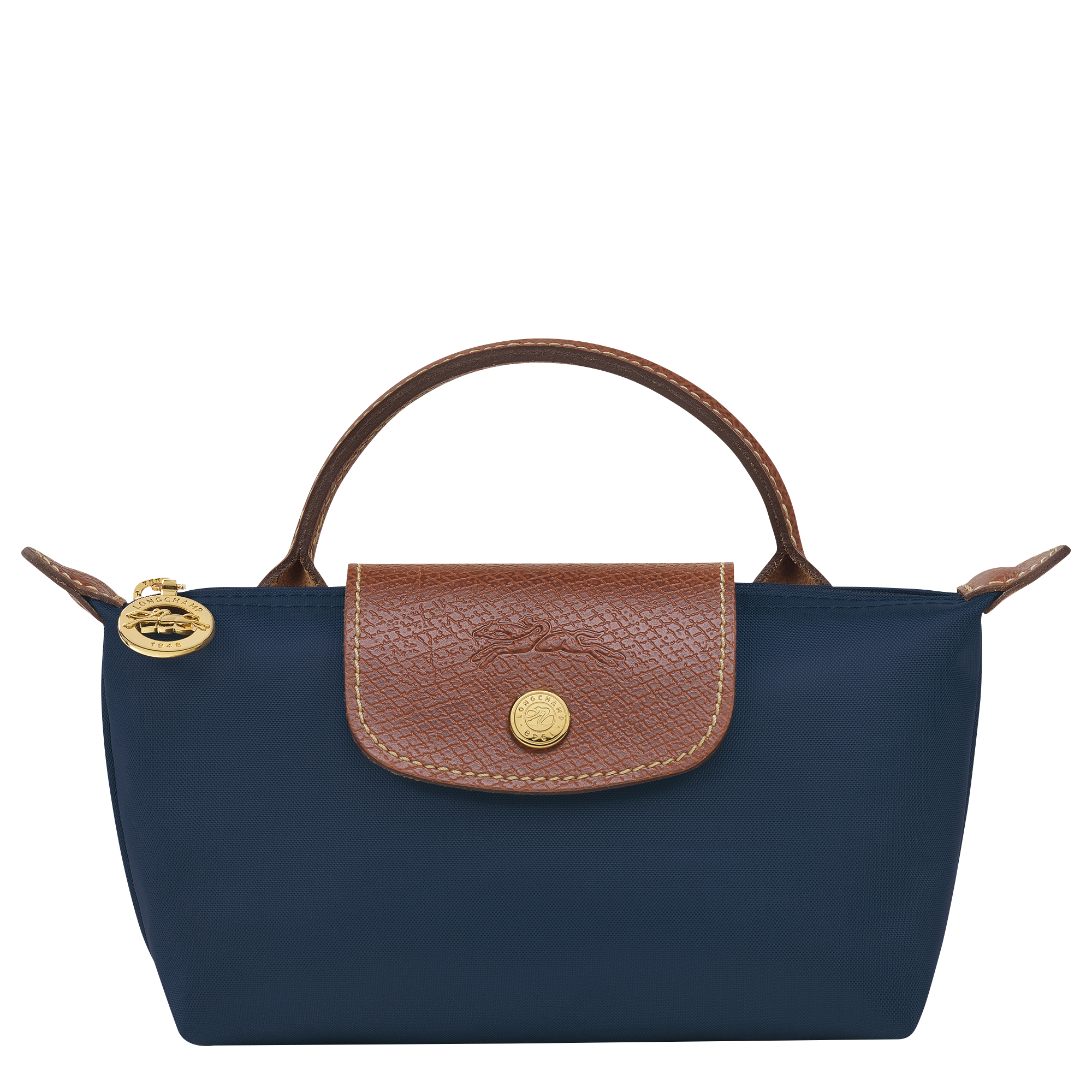 Le Pliage Original Pouch with handle / Navy - Recycled canvas
