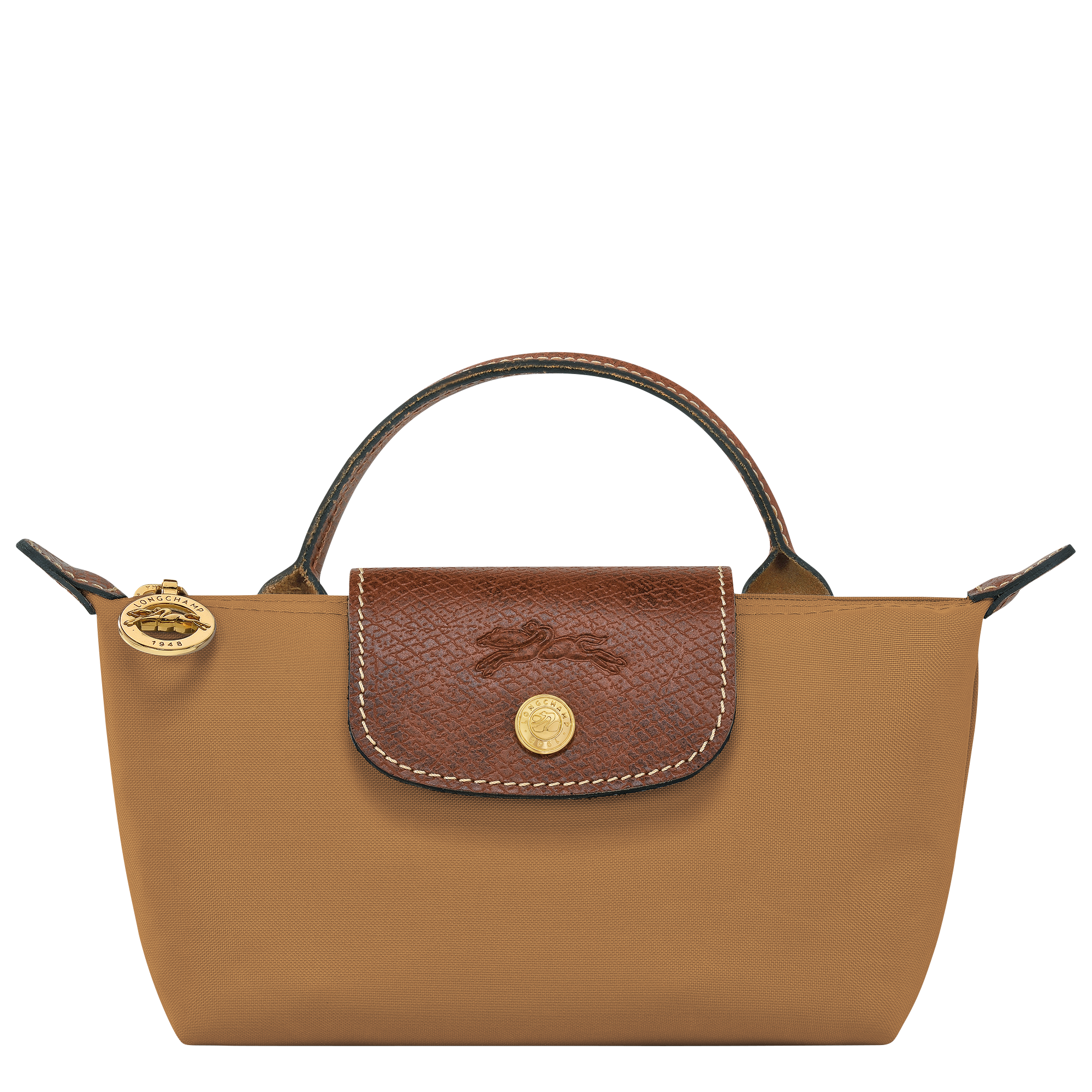 Le Pliage Original Pouch with handle / Fawn - Recycled canvas