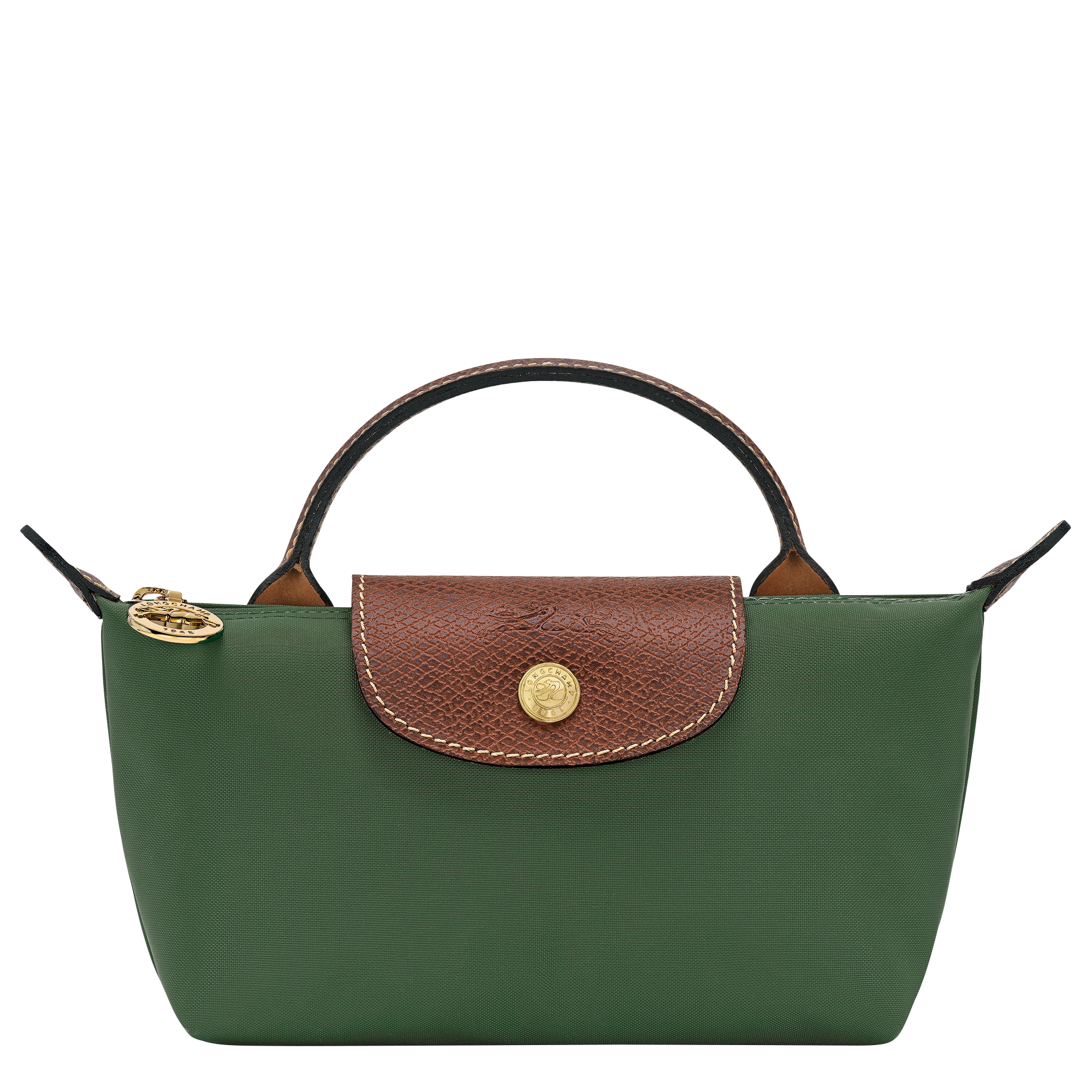 Le Pliage Original Pouch with handle / British Green - Recycled canvas