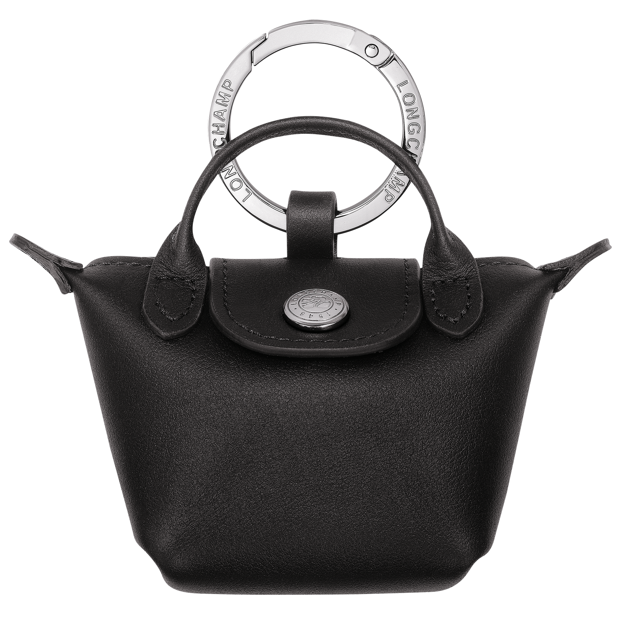 Le Pliage Xtra Key ring / Black - Leather