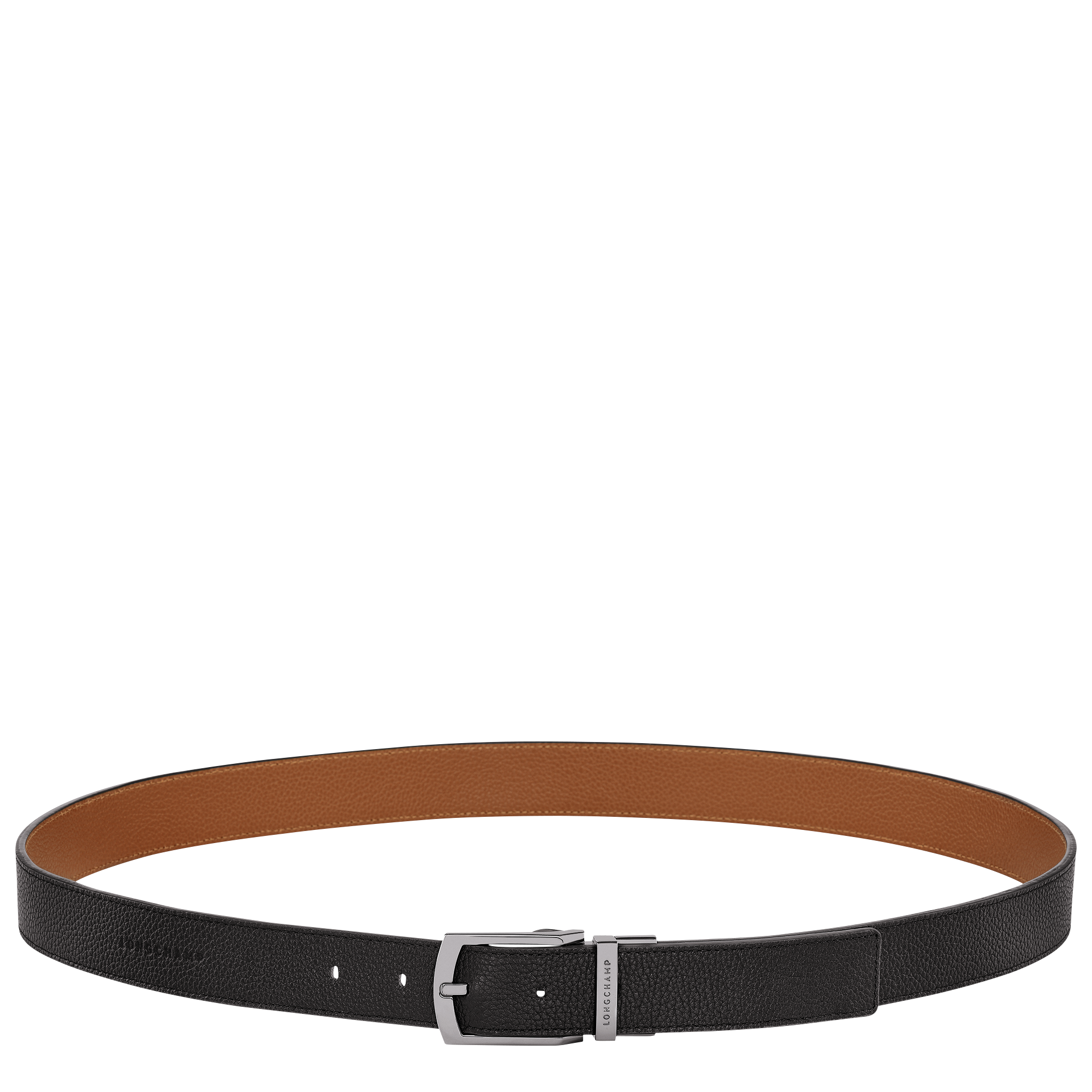 Le Foulonné Men's belt / Black/Caramel - Leather