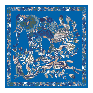 Forêt Longchamp Silk scarf 50 / Atlantic - Silk