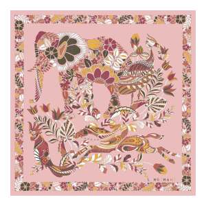 Forêt Longchamp Silk scarf 50 / Pink Tea - Silk