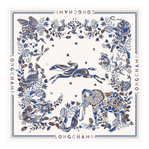 Forêt Longchamp Silk scarf 90 / Atlantic - Silk