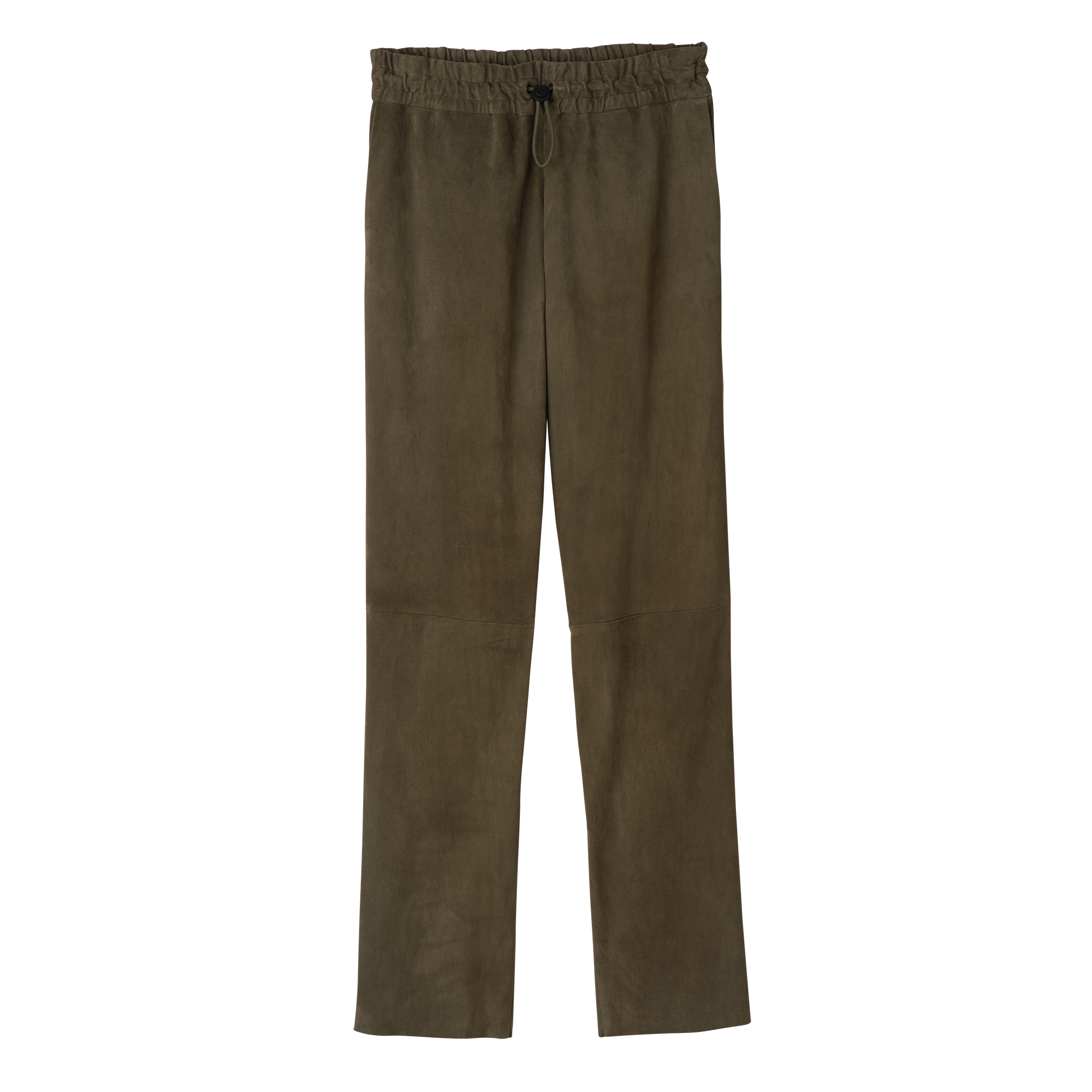 Leather straight pants / Khaki - Leather