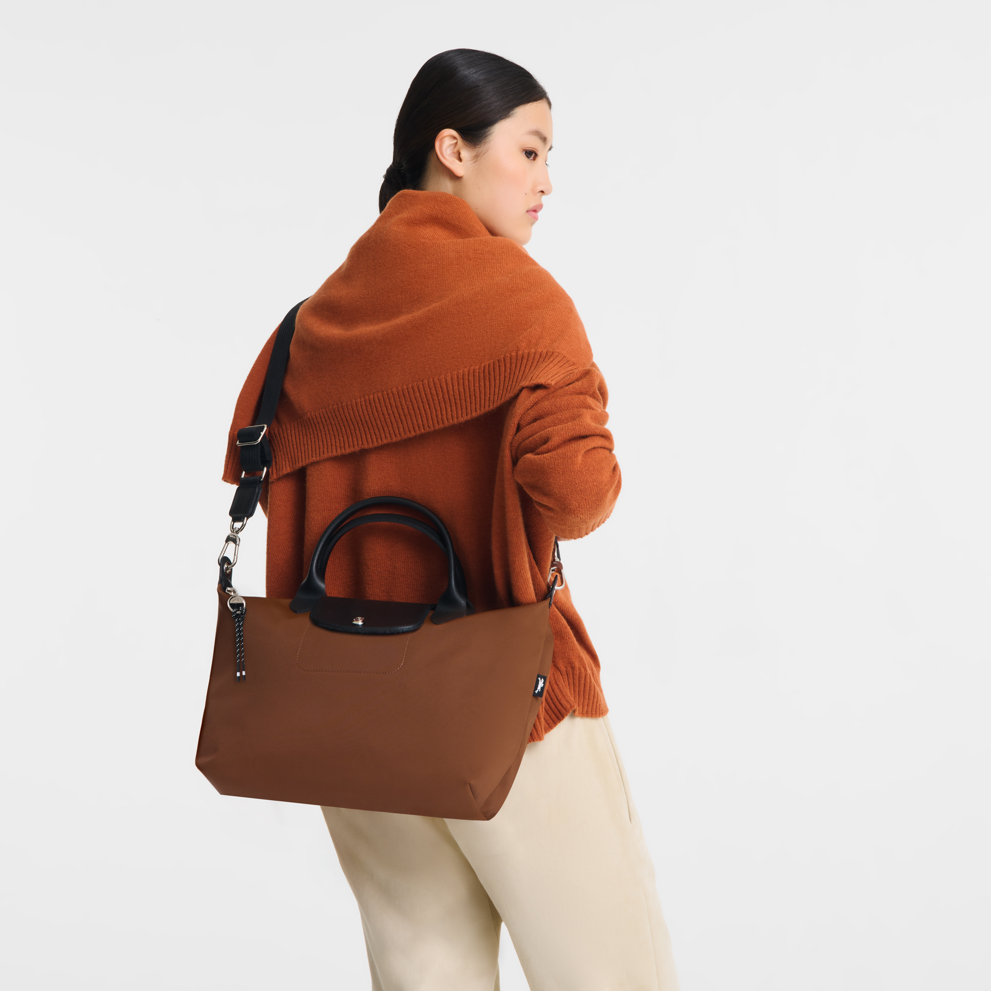 Le Pliage Energy L Handbag / Chocolate - Recycled canvas - 图片 2