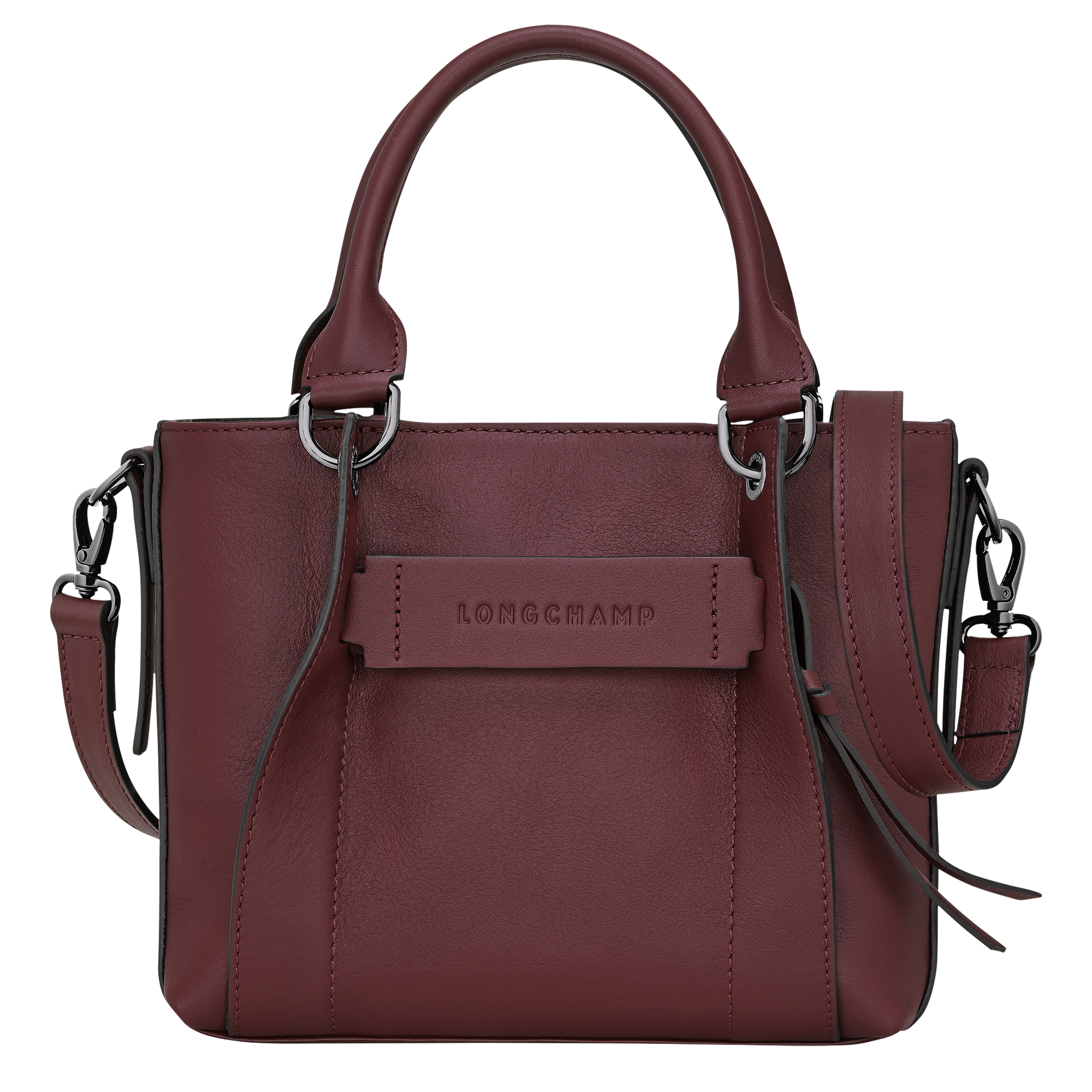 Longchamp 3D S Handbag / Burgundy - Leather