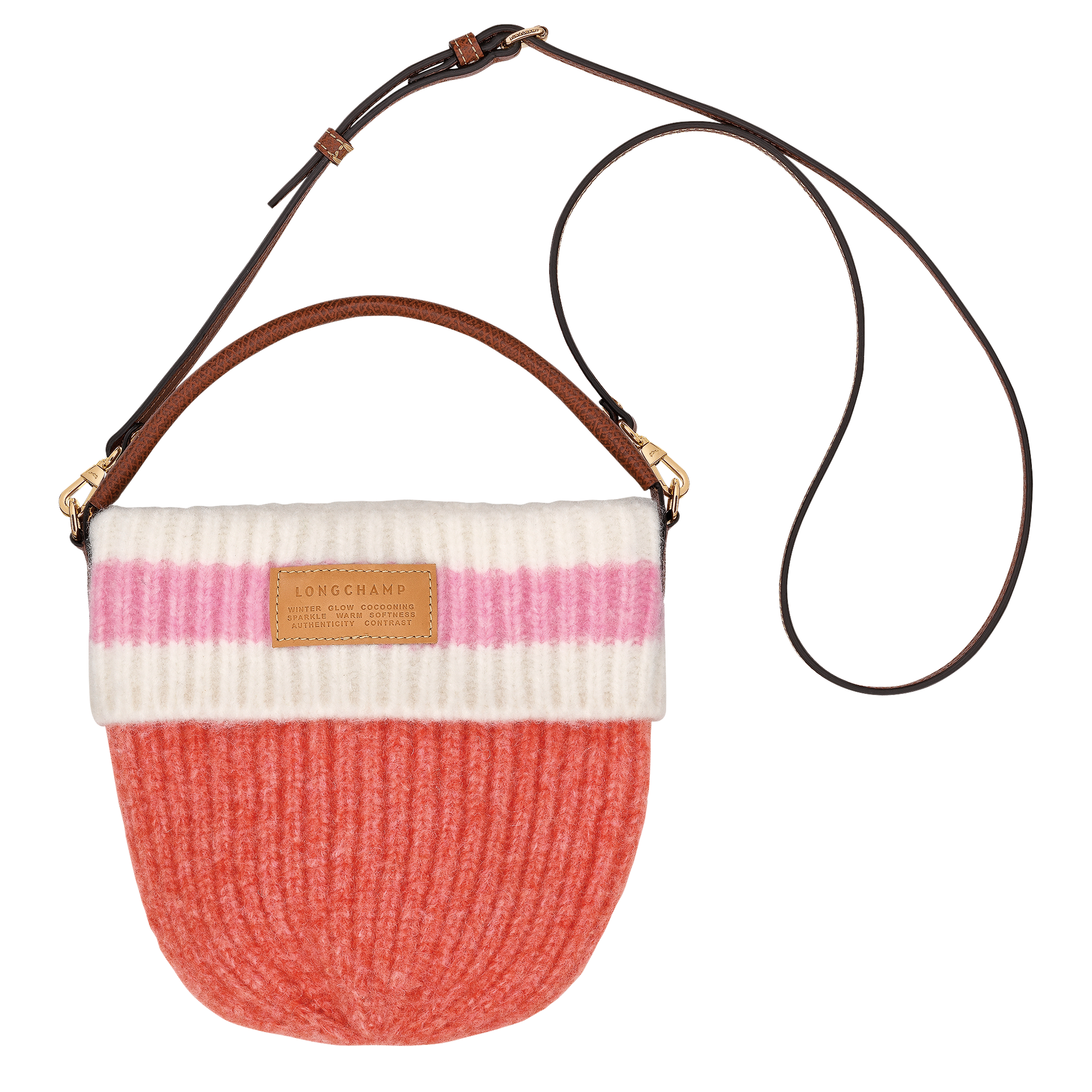 Le Pliage Collection Crossbody bag / Coral/Pink - Knit