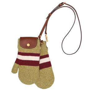 Le Pliage Collection Mittens bag / Pistachio/Burgundy - Knit