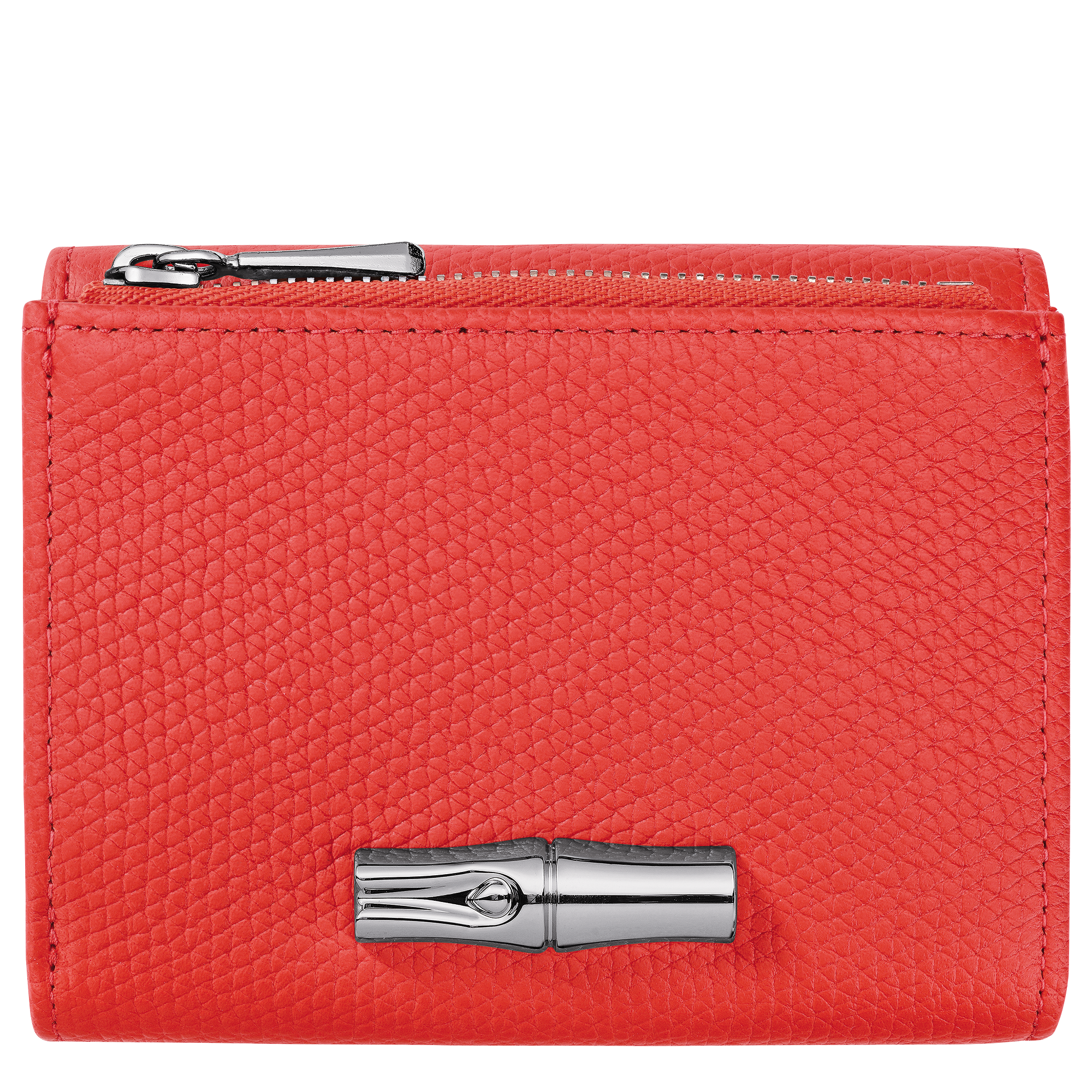Le Roseau Compact wallet / Vermilion - Leather