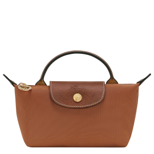 Le Pliage Original Pouch with handle / Cognac - Recycled canvas