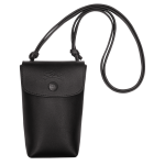 Le Pliage Xtra Phone case with leather lace / Black - Leather