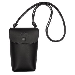 Le Pliage Xtra Phone case with leather lace / Black - Leather