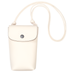 Le Pliage Xtra Phone case with leather lace / Ecru - Leather