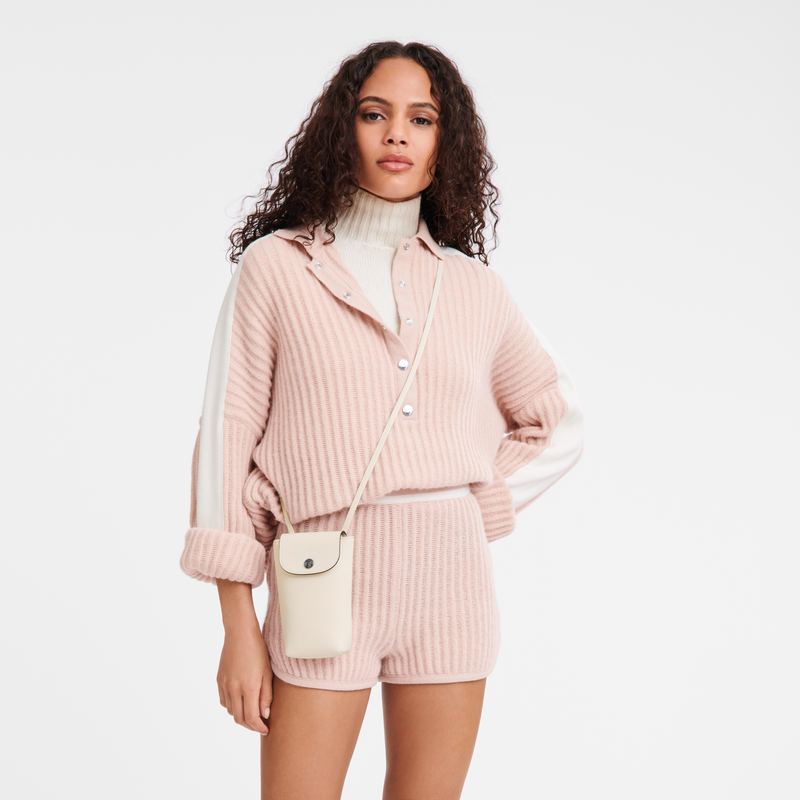 Le Pliage Xtra Phone case with leather lace / Ecru - Leather - 图片 10