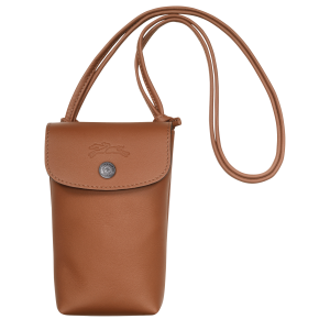 Le Pliage Xtra Phone case with leather lace / Cognac - Leather