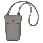 Le Pliage Xtra Phone case with leather lace / Turtledove - Leather