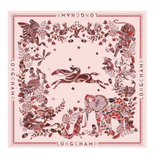 Forêt Longchamp Silk scarf 90 / Ebony - Silk