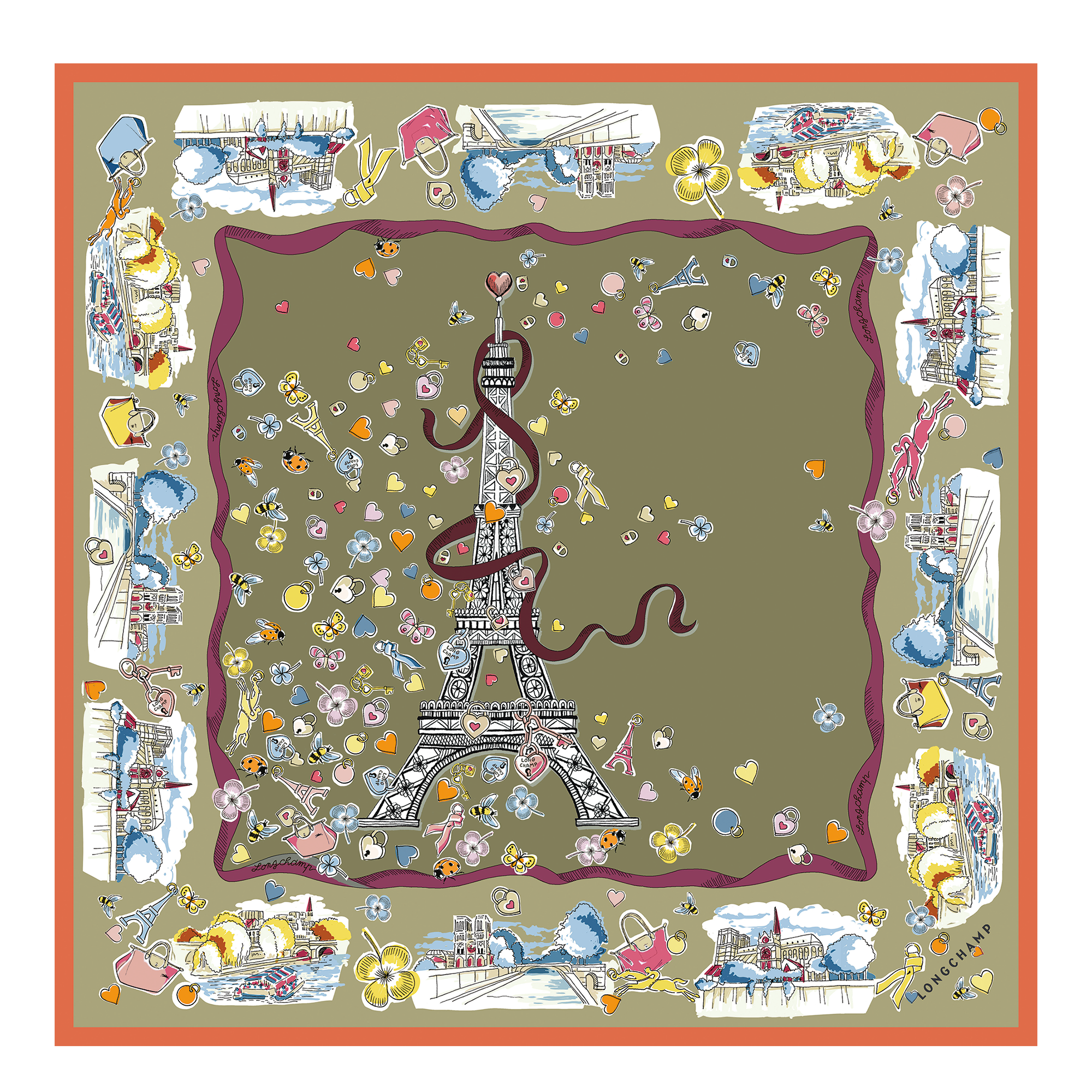 Equestrian Tower Silk scarf 50 / Artichoke - Silk