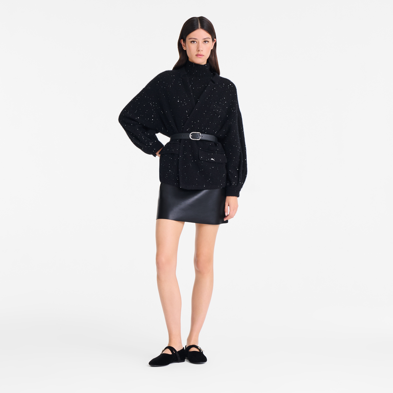 Kimono jacket / Black - Knit - 图片 12