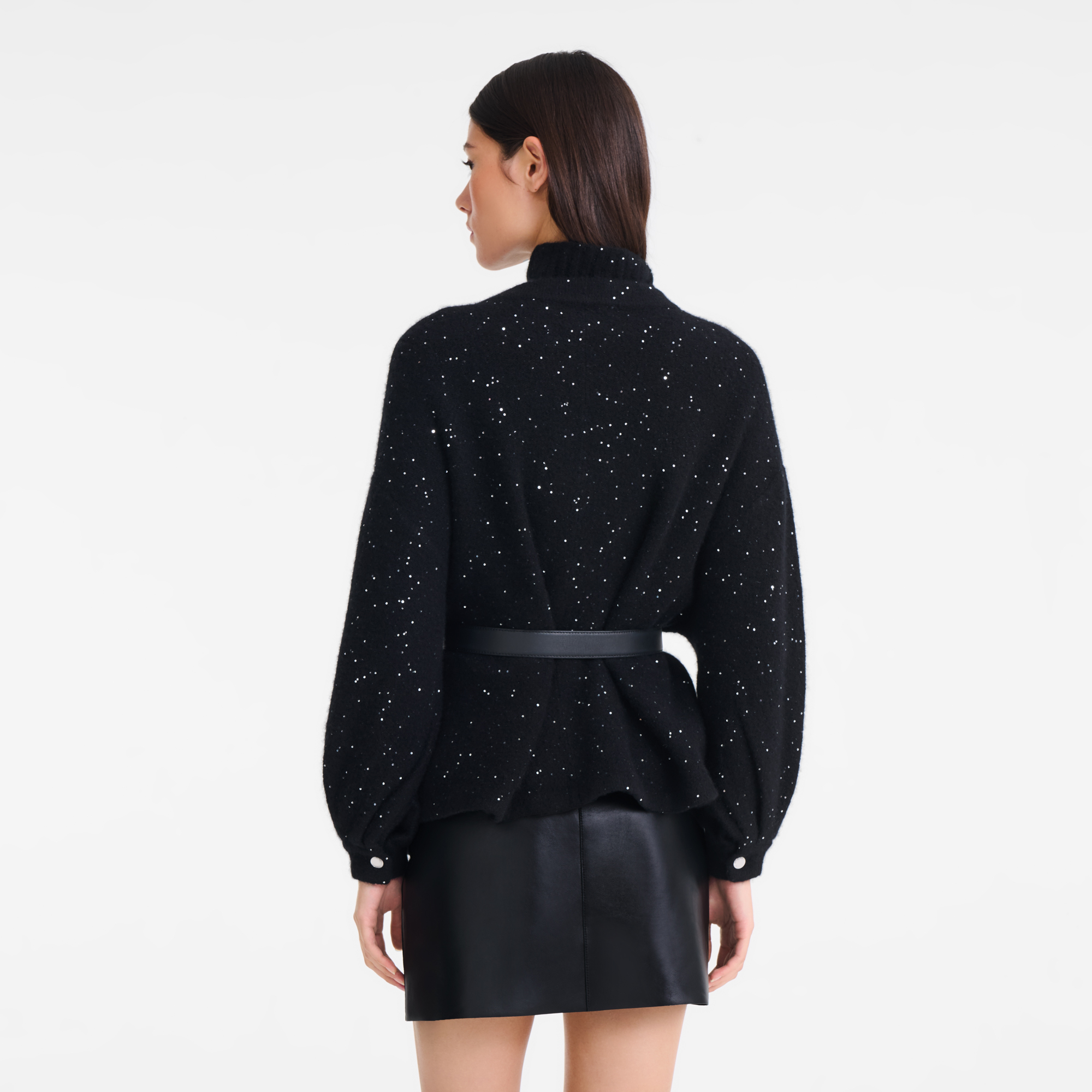 Kimono jacket / Black - Knit - 图片 3