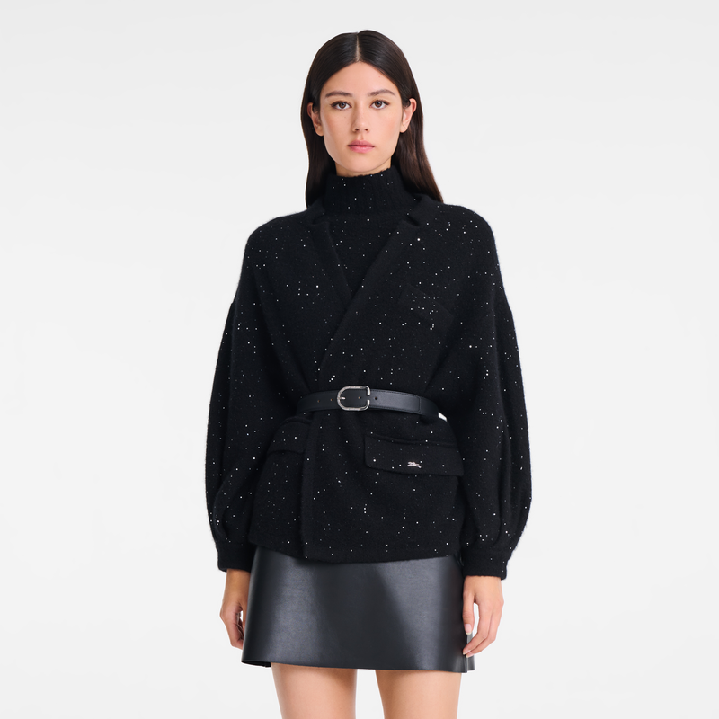 Kimono jacket / Black - Knit - 图片 9