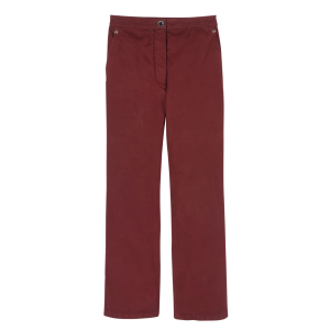 Trousers / Burgundy - Overdyed cotton