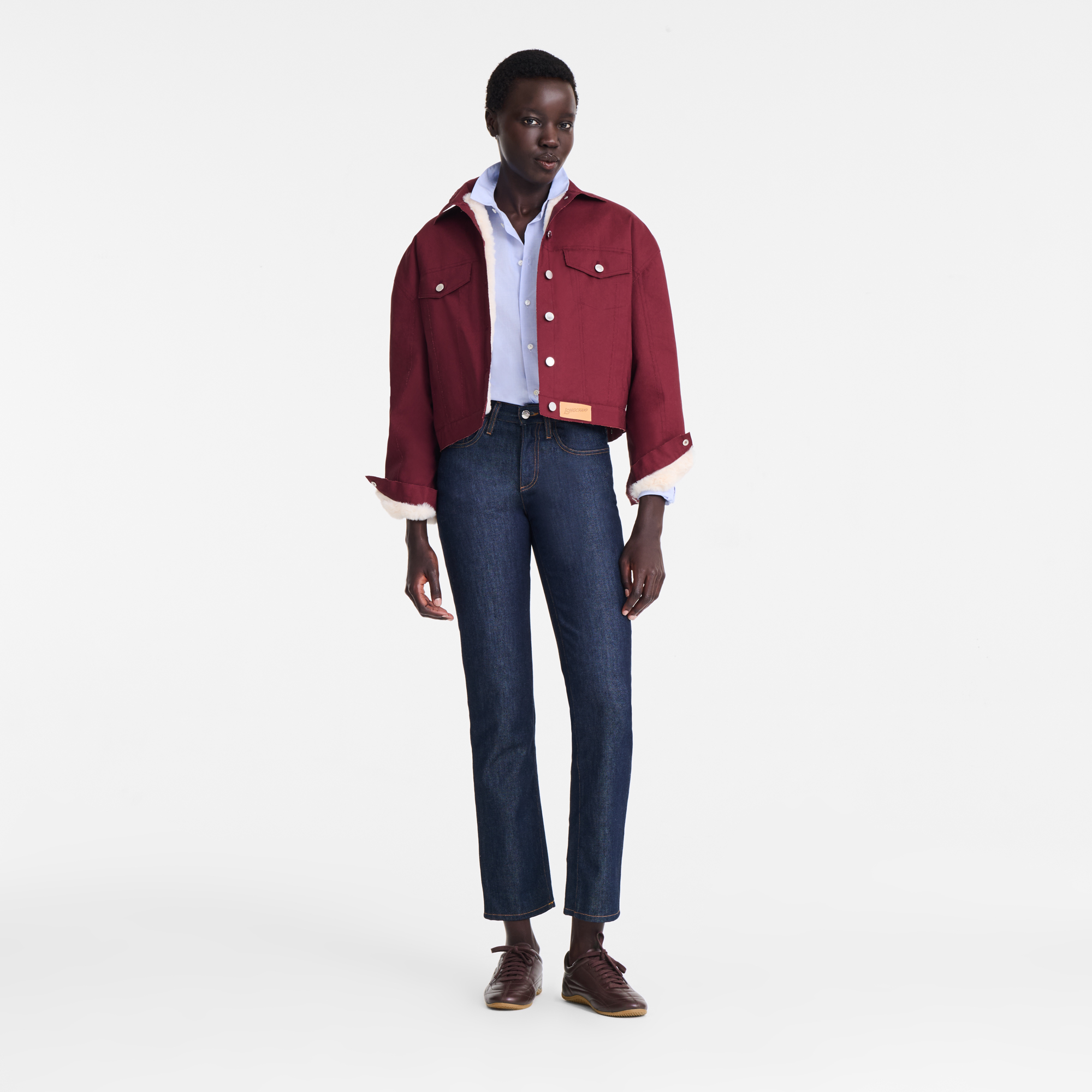 Jacket / Burgundy - Water-repellent technical canvas