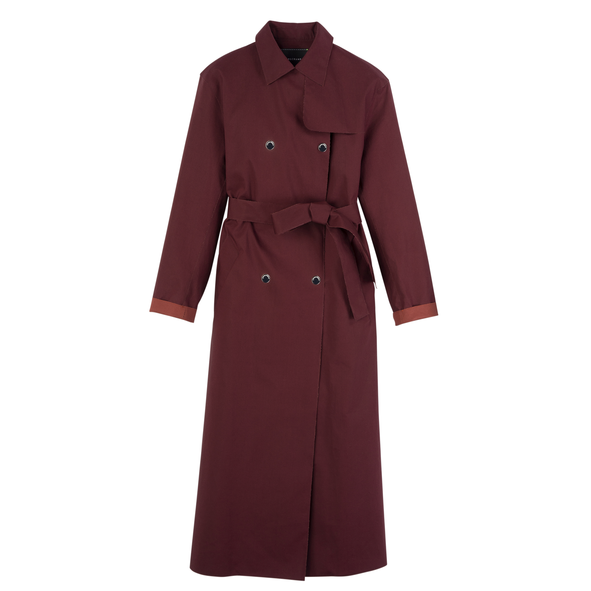 Trench coat / Burgundy - Water-repellent technical canvas