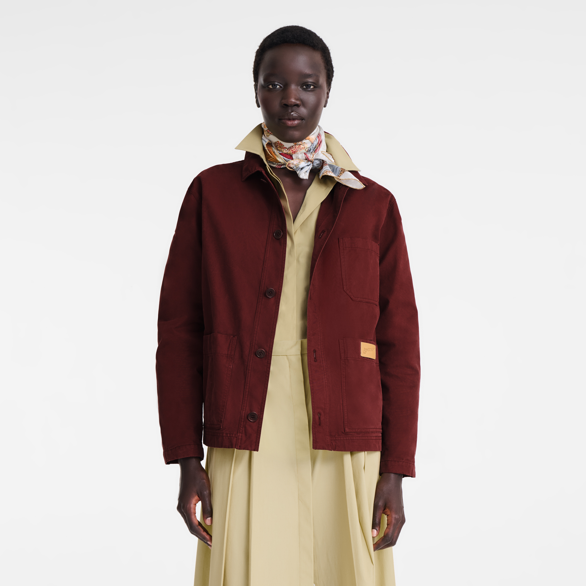 Jacket / Burgundy - Overdyed cotton - 图片 4