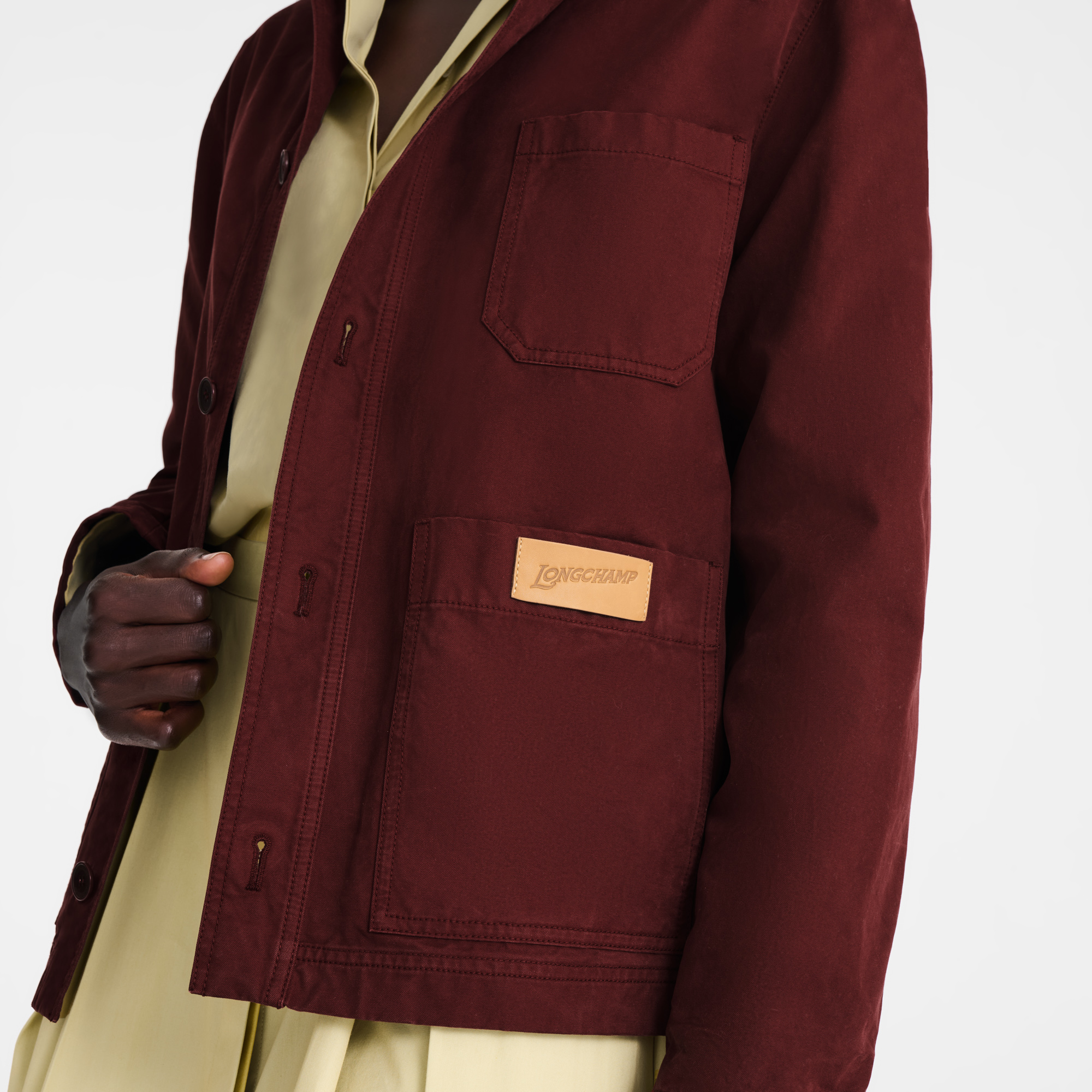 Jacket / Burgundy - Overdyed cotton - 图片 5