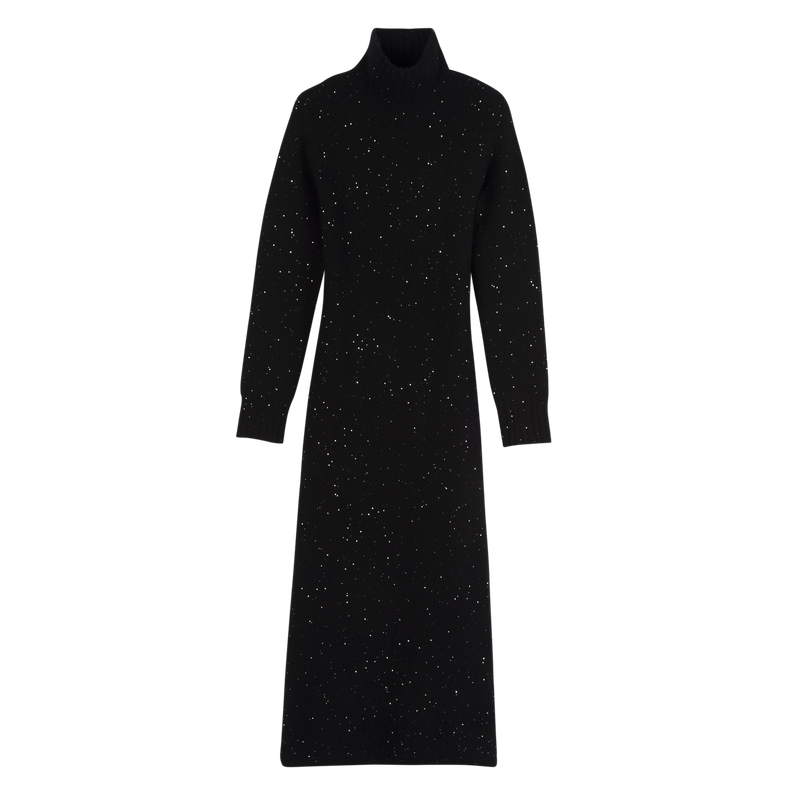 Long dress / Black - Knit - 图片 3