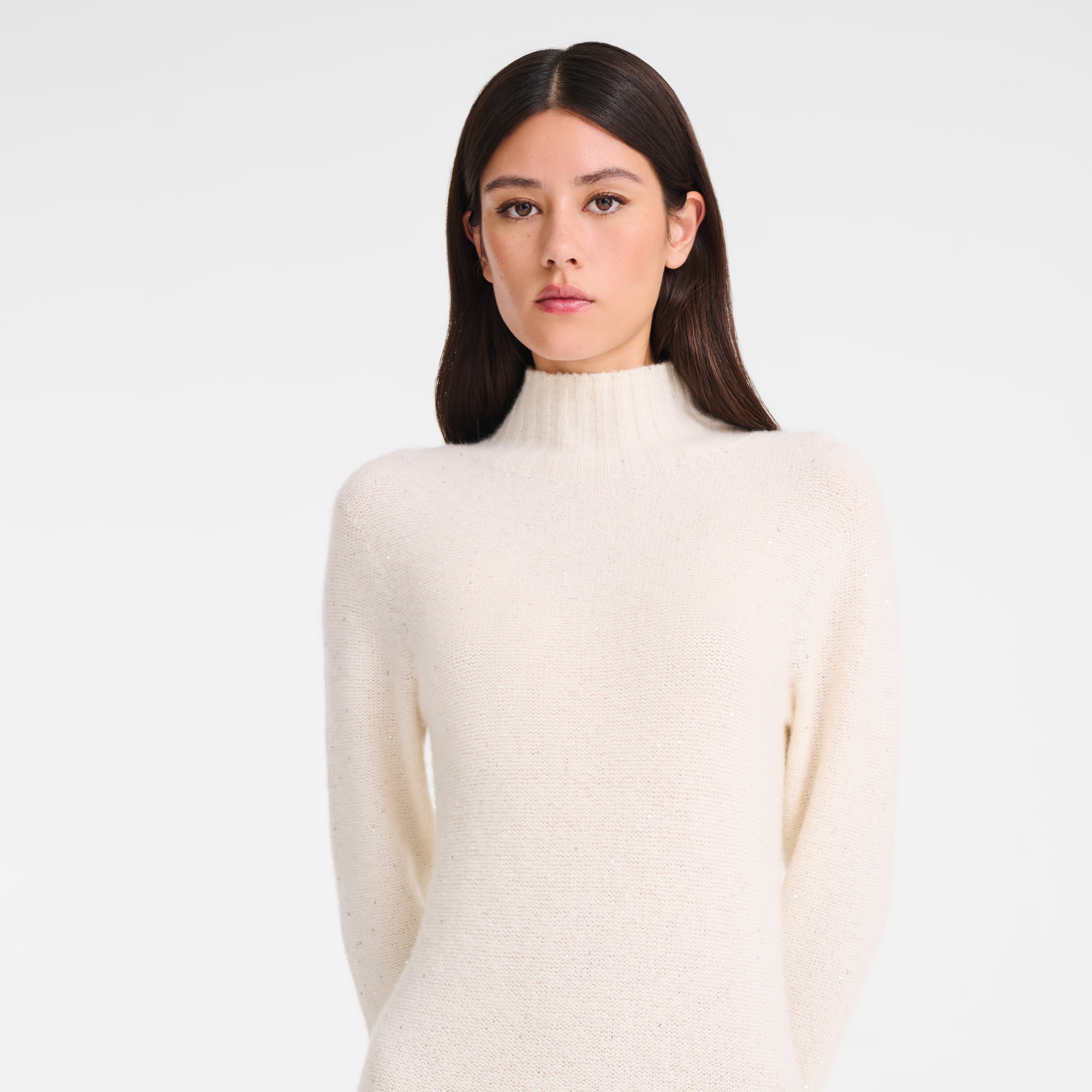 Long dress / Ivory - Knit - 图片 4