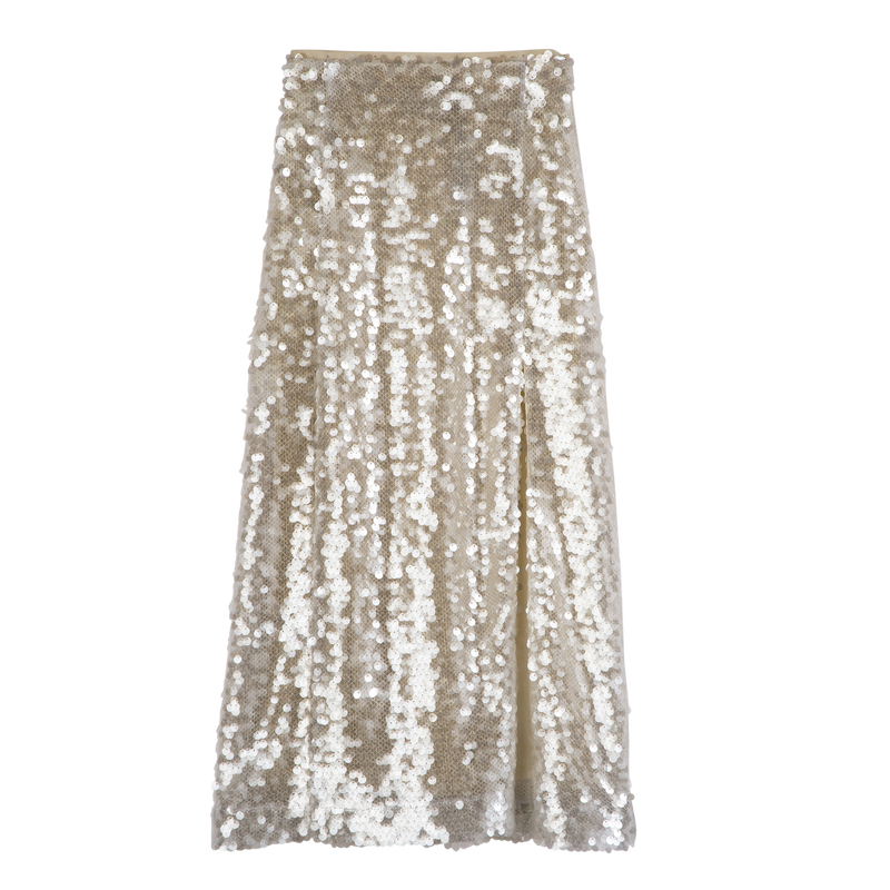 Midi skirt / Ivory - Sequin - 图片 7