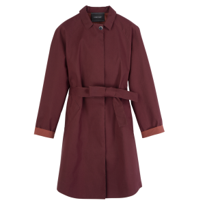 Trench coat / Burgundy - Water-repellent technical canvas