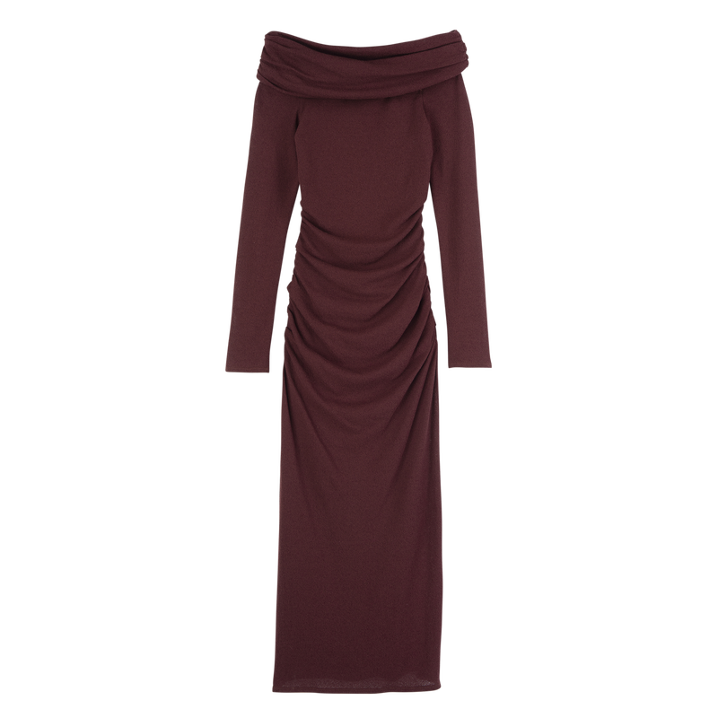 Long dress / Burgundy - Crepe jersey - 图片 17