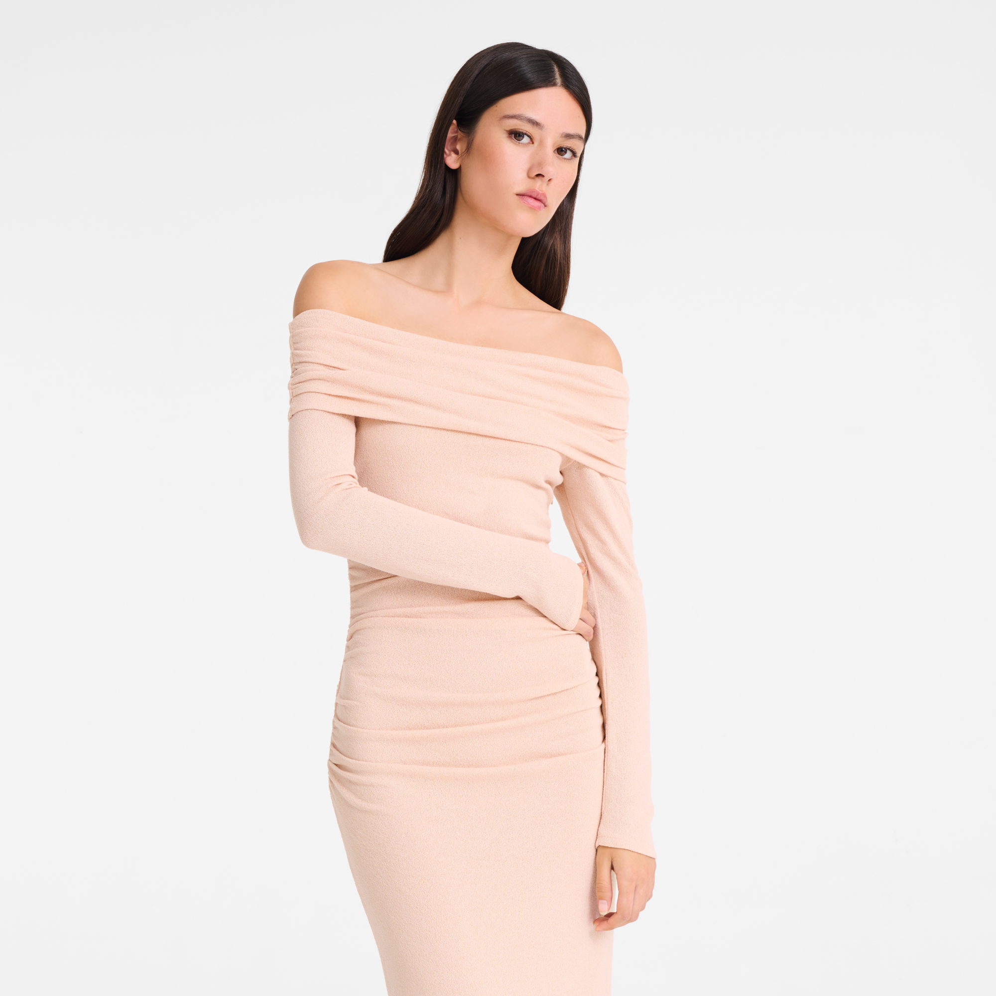 Long dress / Cream - Crepe jersey - 图片 4