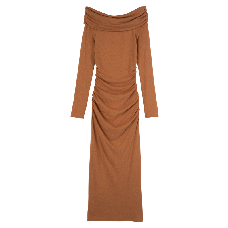 Long dress / Burgundy - Crepe jersey - 图片 13