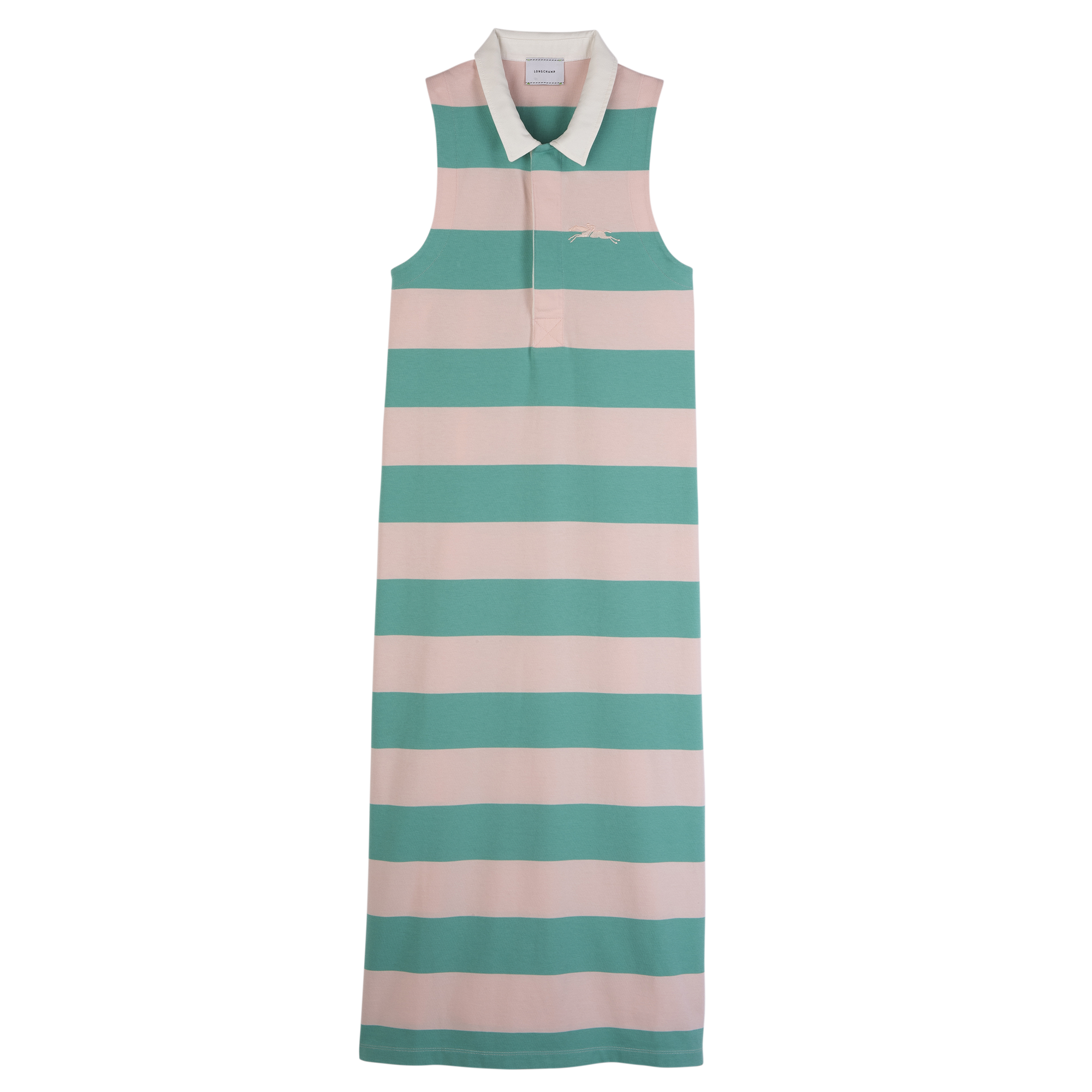 Polo dress / Ballerina/Mint - Striped jersey
