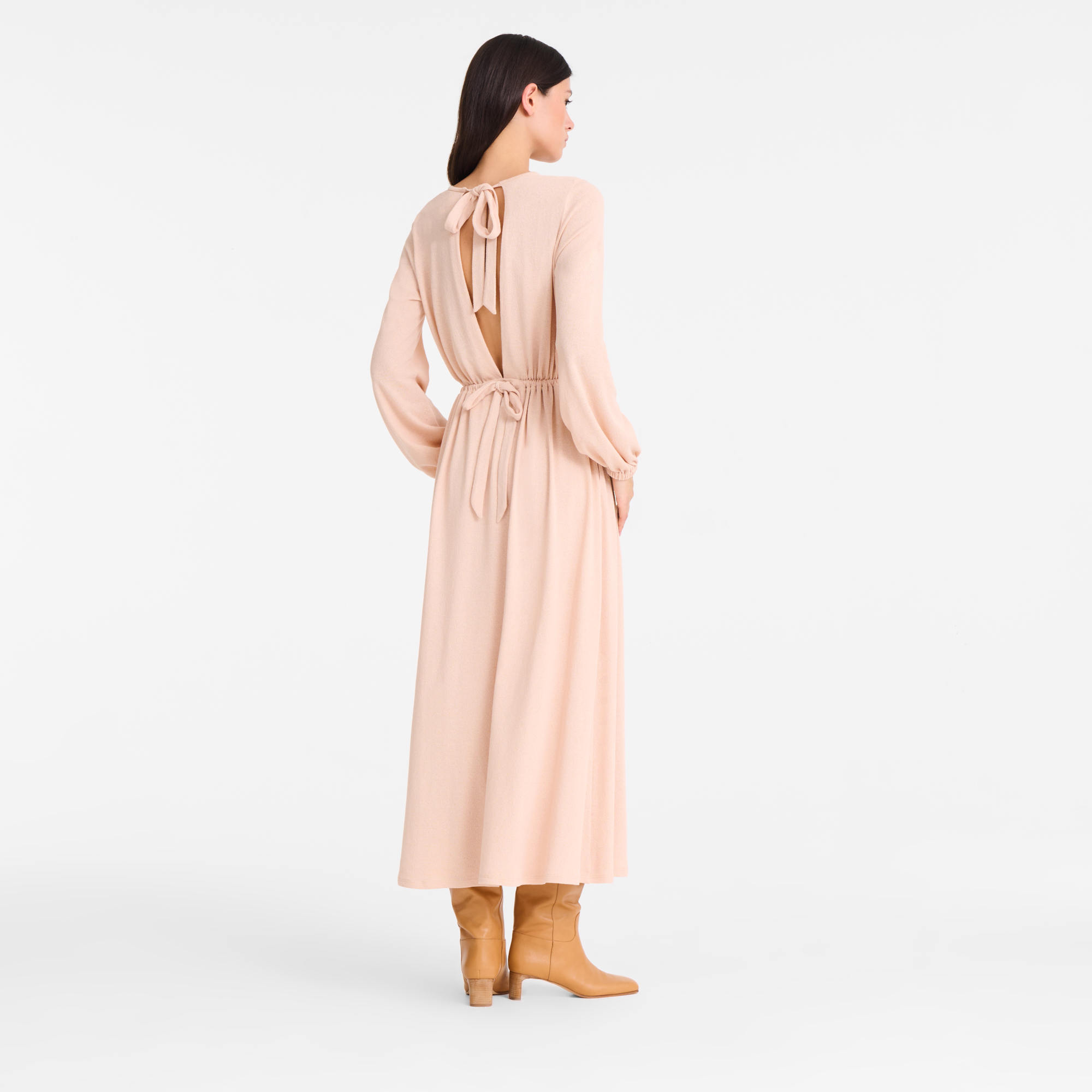 Long dress / Cream - Crepe jersey - 图片 3