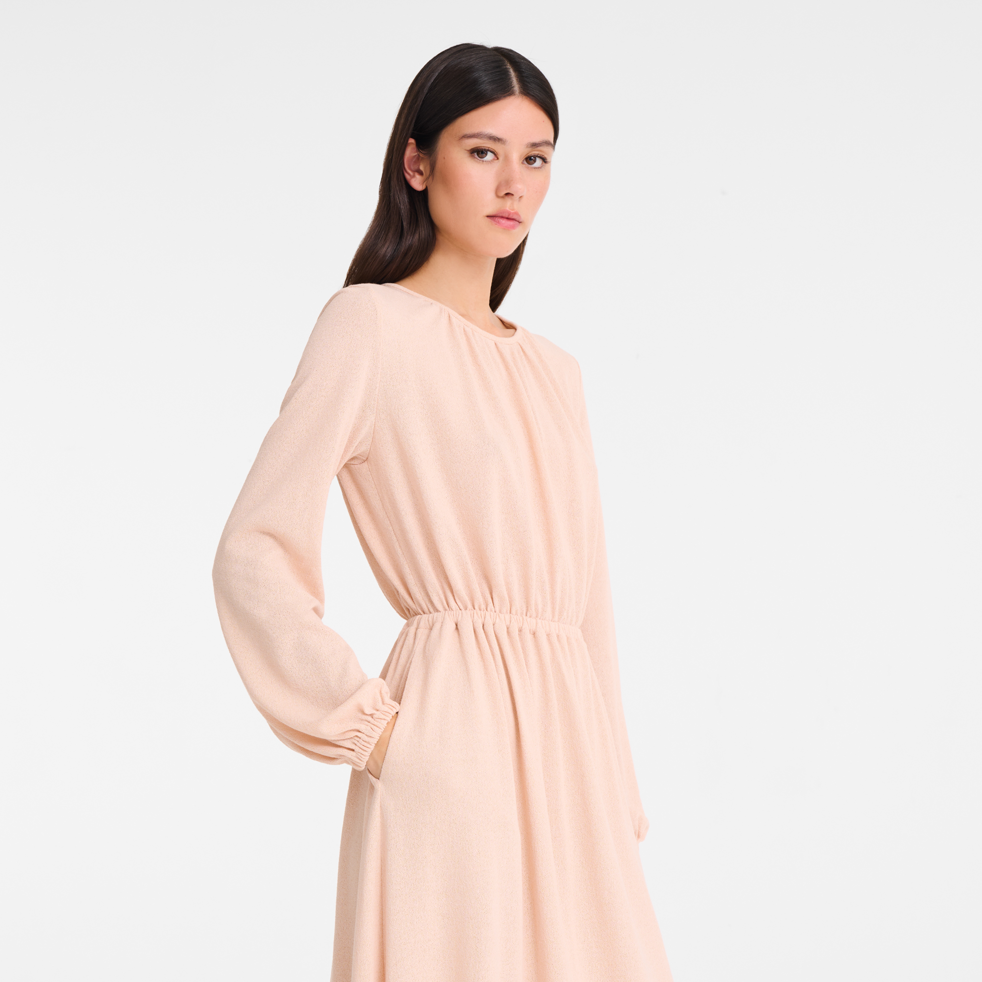 Long dress / Cream - Crepe jersey - 图片 4