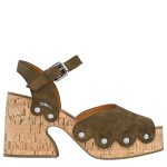 La Cigale Sandals / Olive - Leather