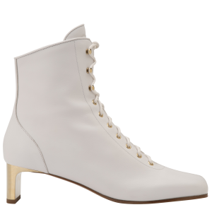 La Patineuse High heel low boots / White - Leather