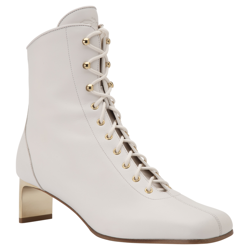La Patineuse High heel low boots / White - Leather - 图片 14