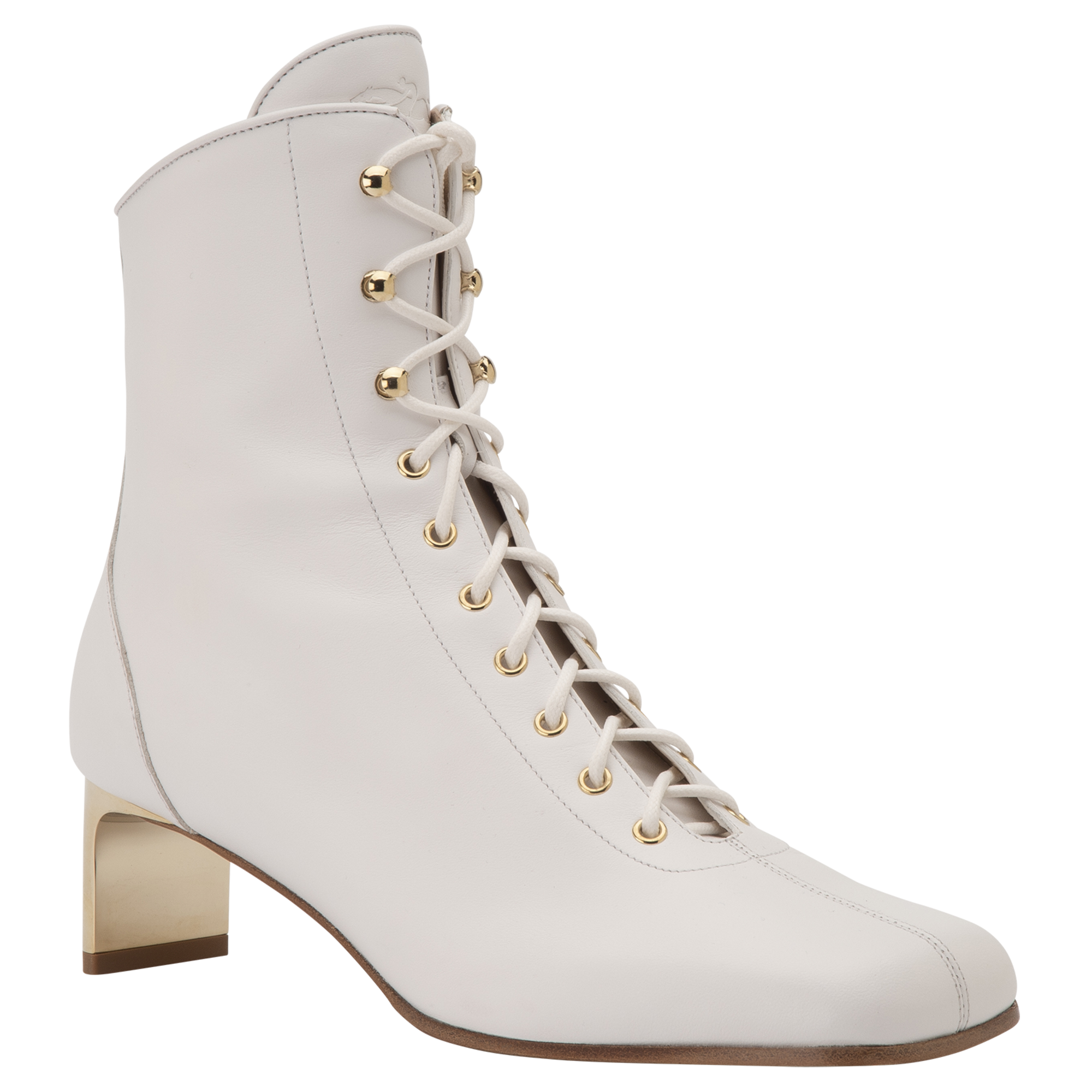 La Patineuse High heel low boots / White - Leather - 图片 3