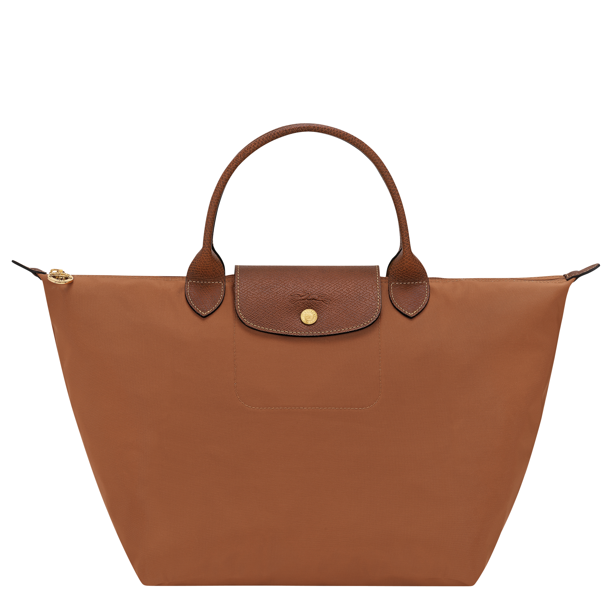 Le Pliage Original M Handbag / Cognac - Recycled canvas