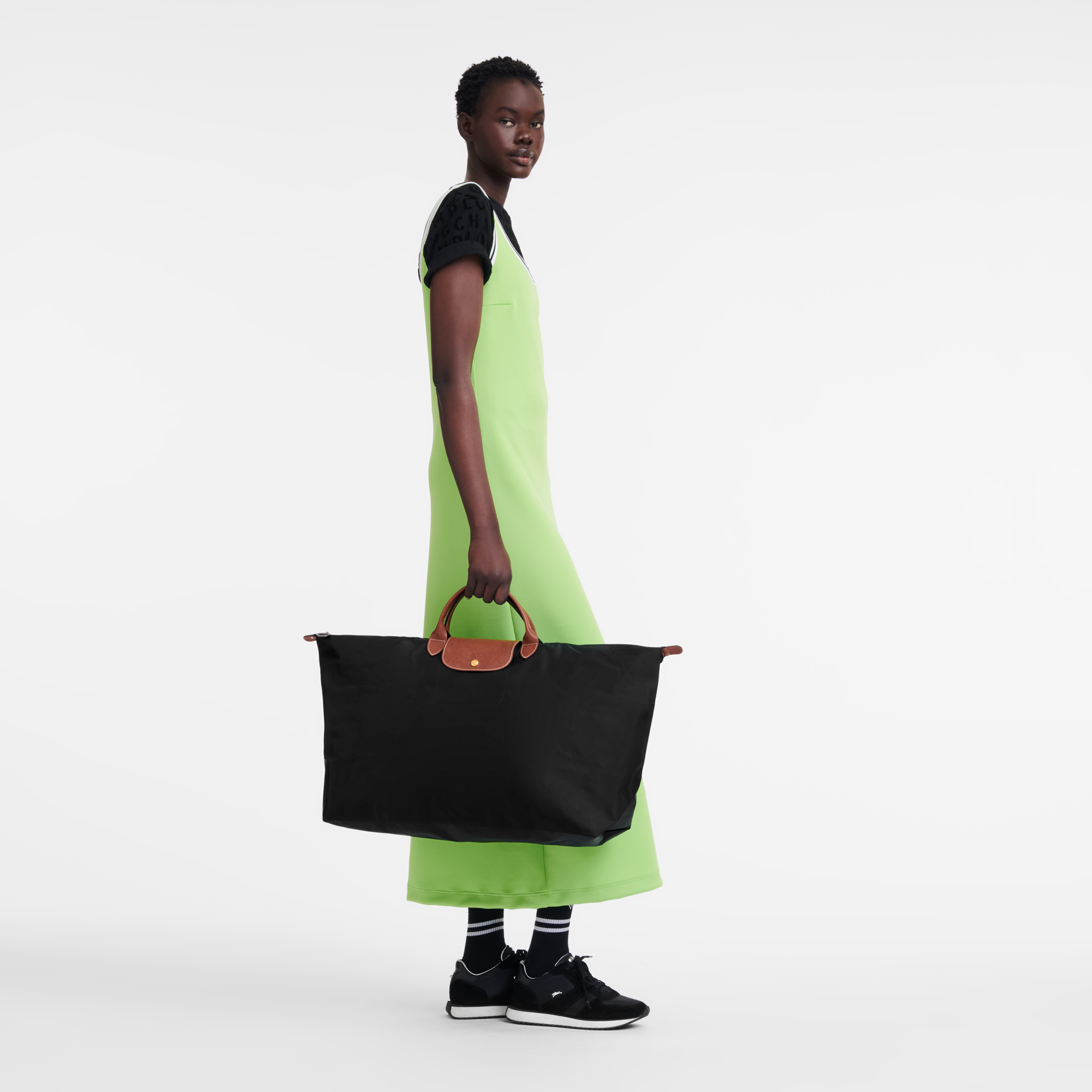 Le Pliage Original L Travel bag / Black - Recycled canvas - 图片 2