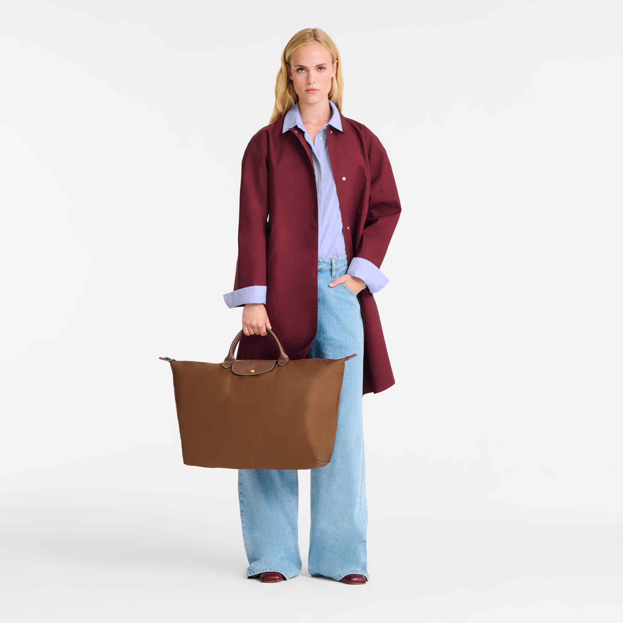 Le Pliage Original L Travel bag / Cognac - Recycled canvas - 图片 2