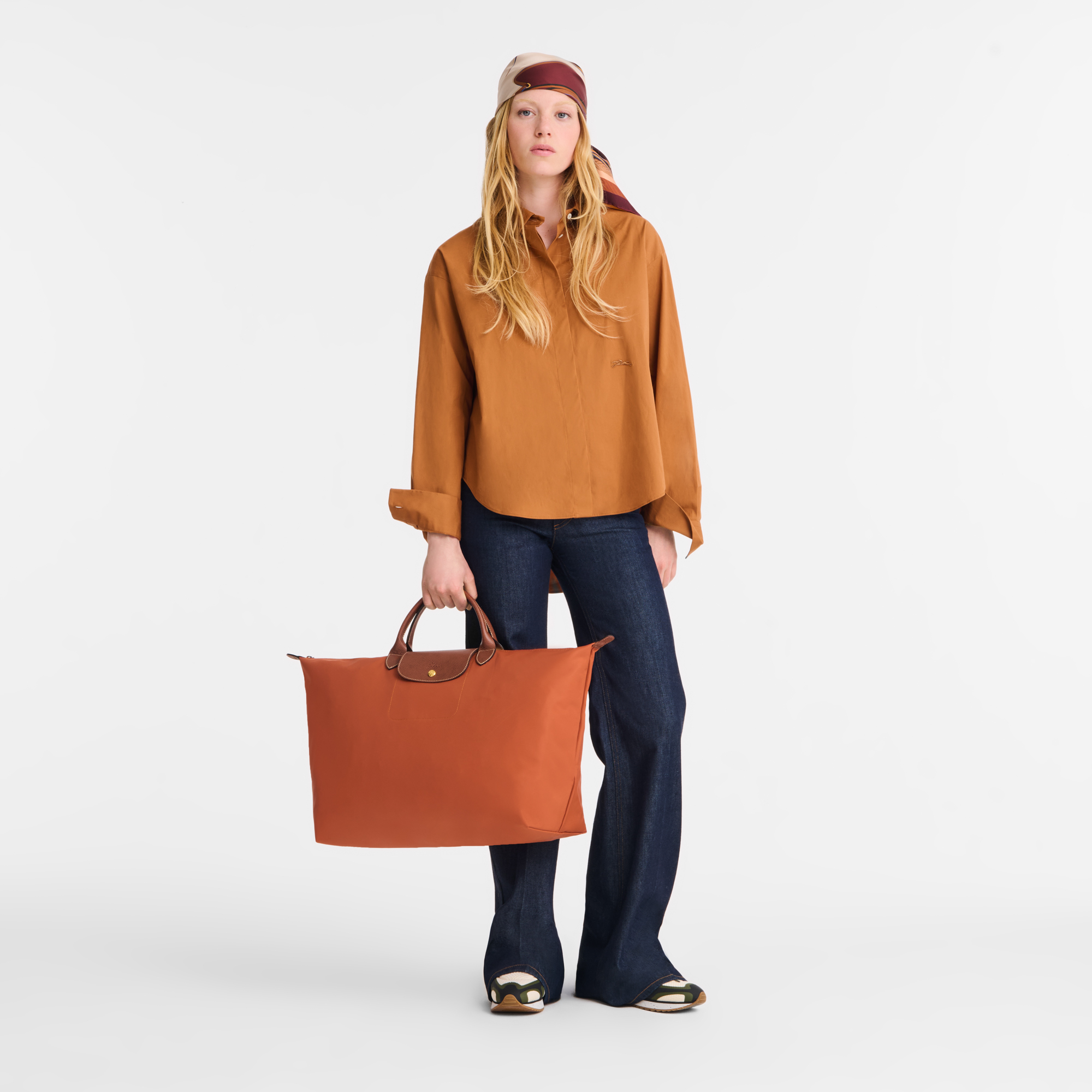 Le Pliage Original L Travel bag / Brick - Recycled canvas - 图片 2